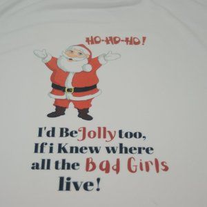 Men's Funny Print Christmas T-Shirt Size Large